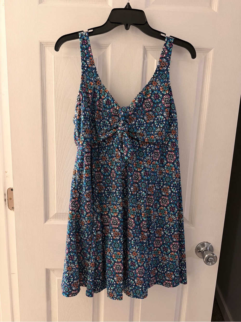 Blue Floral Print Summer Dress - Brand:Modele